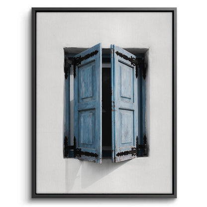 Mediterranean Blue Window - Canvas