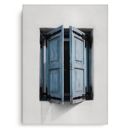 Mediterranean Blue Window - Canvas