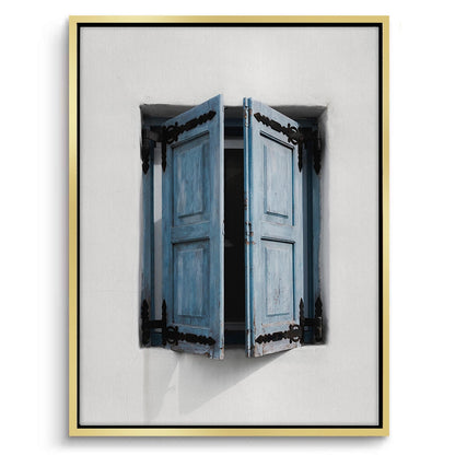 Mediterranean Blue Window - Canvas