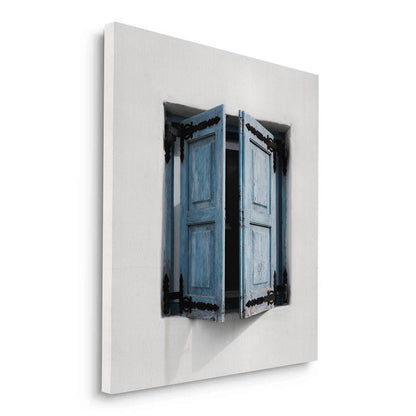 Mediterranean Blue Window - Canvas