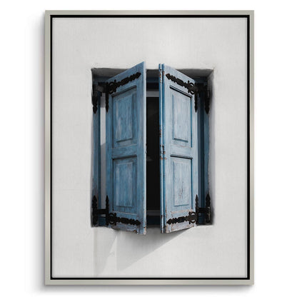 Mediterranean Blue Window - Canvas