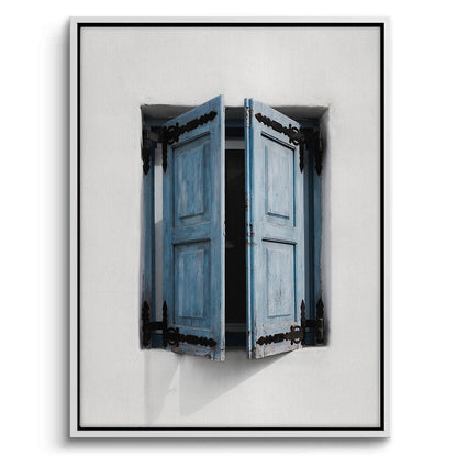 Mediterranean Blue Window - Canvas