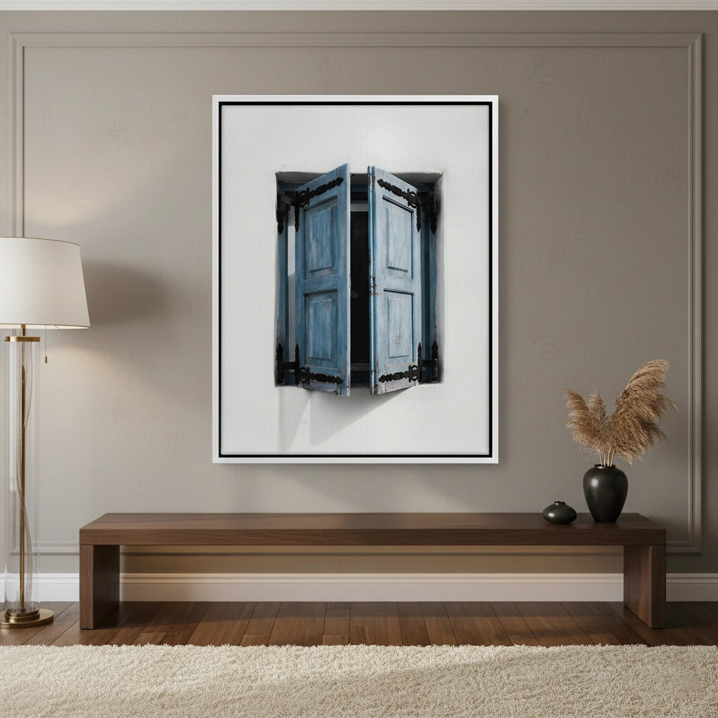 2Mediterranean Blue Window - Canvas
