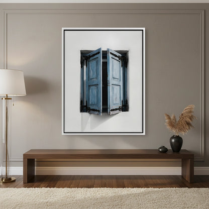 Mediterranean Blue Window - Canvas