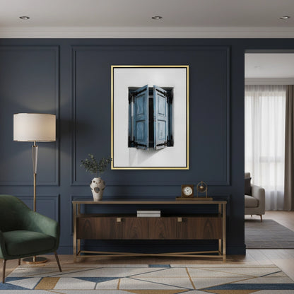 Mediterranean Blue Window - Canvas