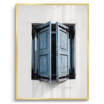 Mediterranean Blue Window - Fine Art