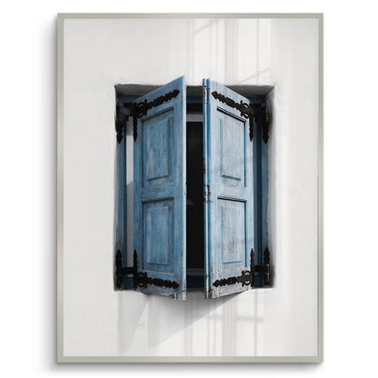 Mediterranean Blue Window - Fine Art
