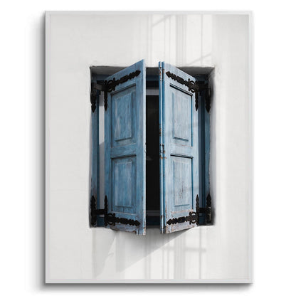 Mediterranean Blue Window - Fine Art