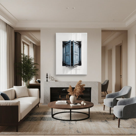 Mediterranean Blue Window - Fine Art