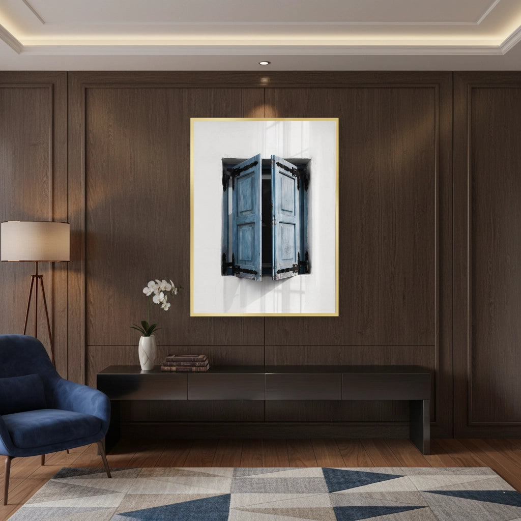 2Mediterranean Blue Window - Fine Art