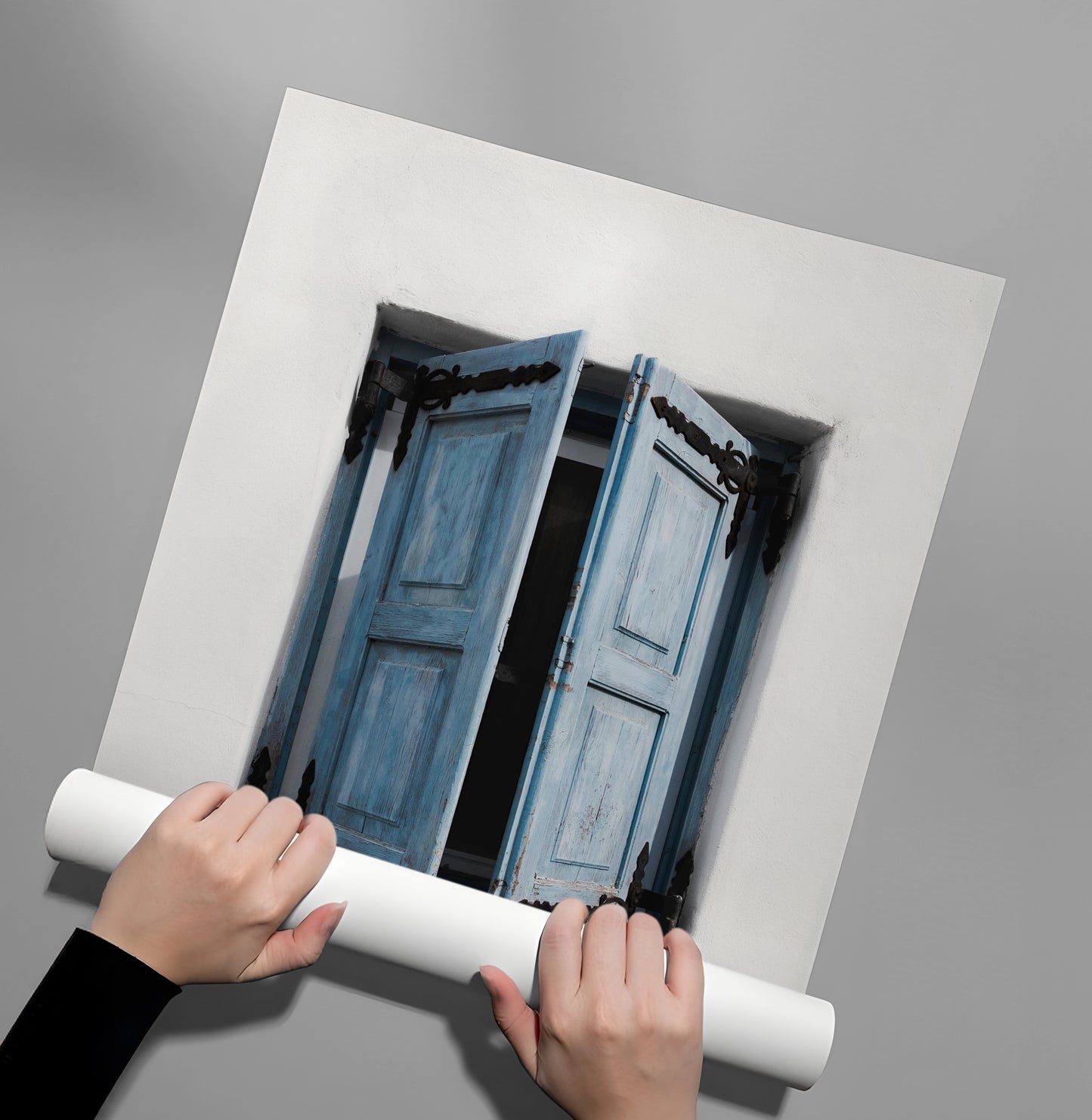 2Mediterranean Blue Window - Poster