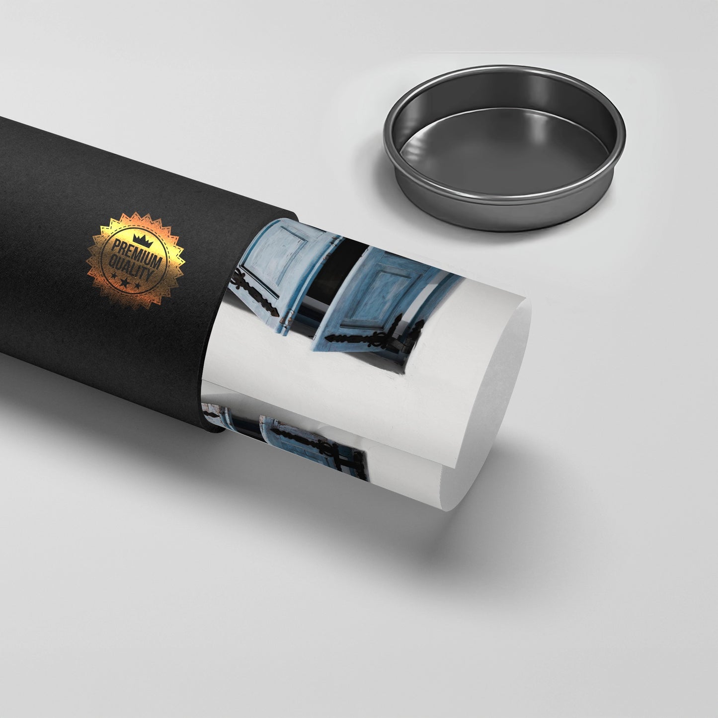 2Mediterranean Blue Window - Poster