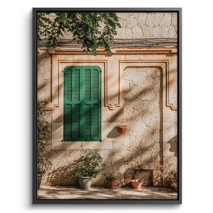 Mediterranean Green Shutters - Canvas