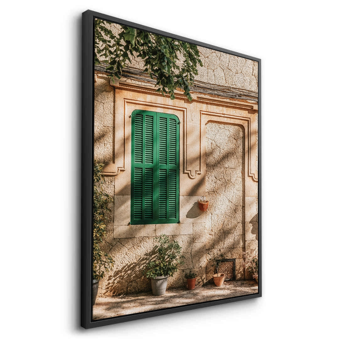 2Mediterranean Green Shutters - Canvas