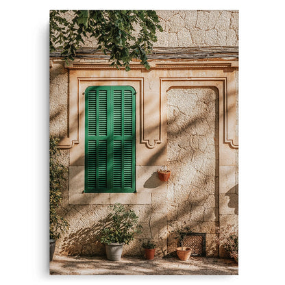 Mediterranean Green Shutters - Canvas