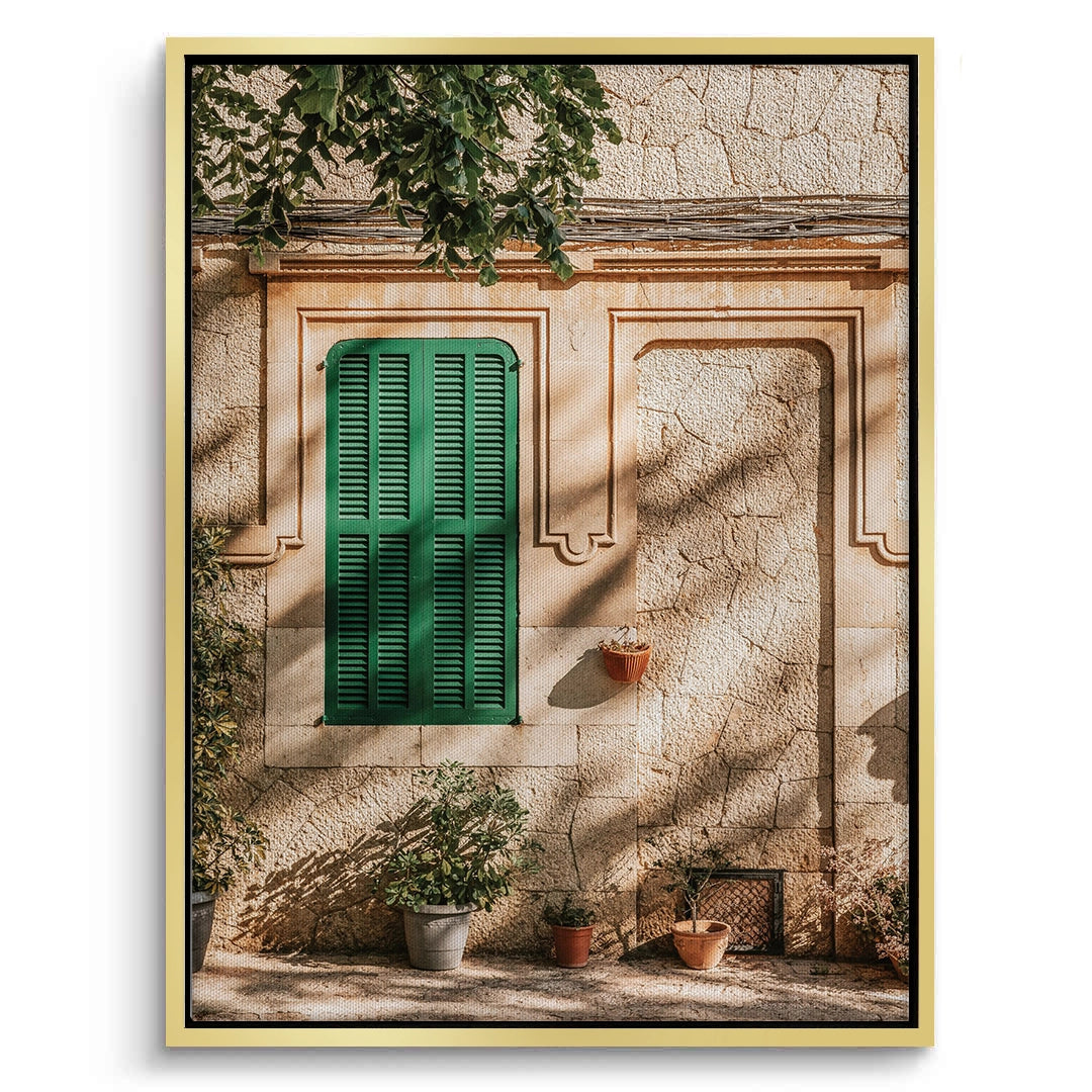 2Mediterranean Green Shutters - Canvas