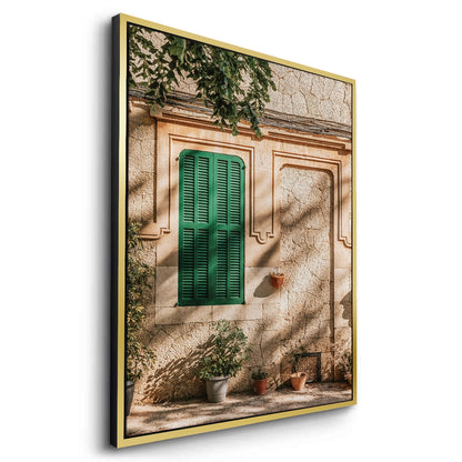 Mediterranean Green Shutters - Canvas