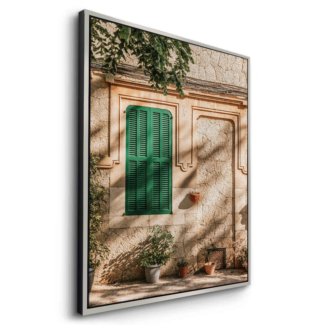 2Mediterranean Green Shutters - Canvas