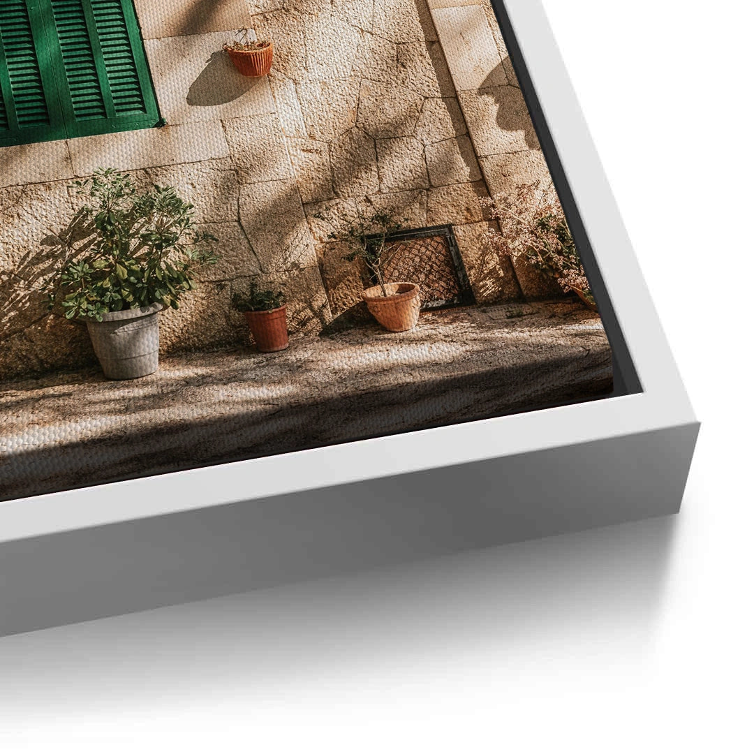 2Mediterranean Green Shutters - Canvas