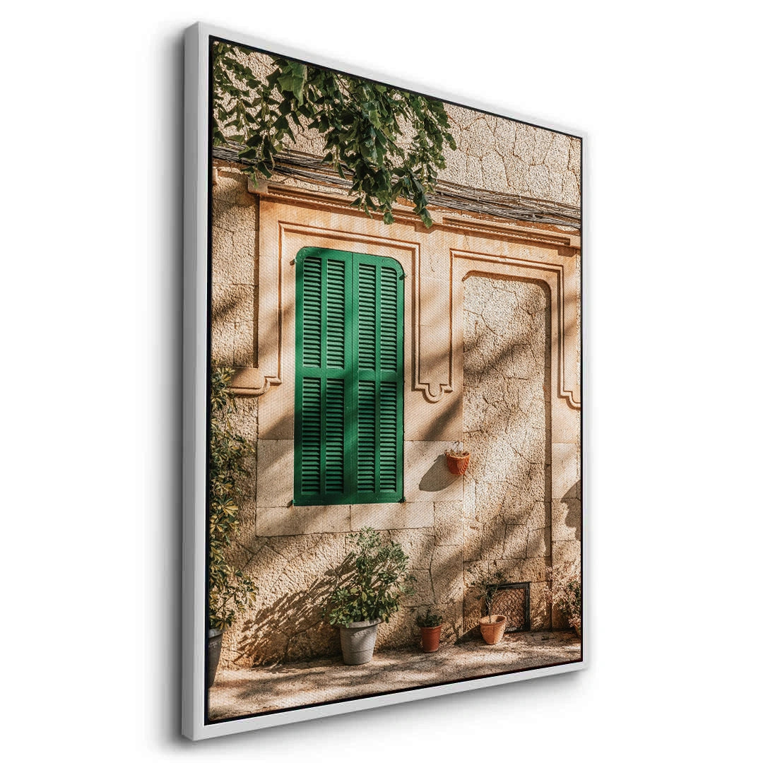 2Mediterranean Green Shutters - Canvas