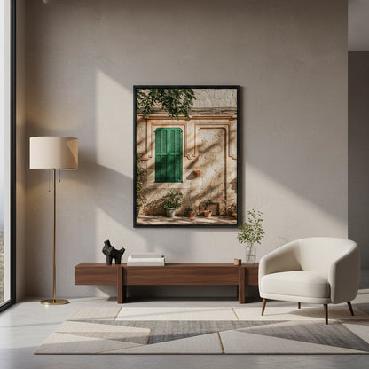 Mediterranean Green Shutters - Canvas