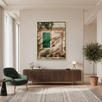 Mediterranean Green Shutters - Canvas