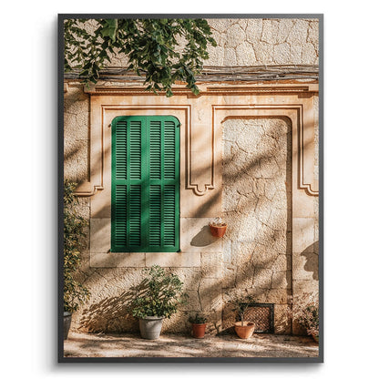 Mediterranean Green Shutters - Fine Art
