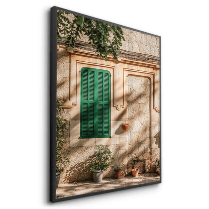 Mediterranean Green Shutters - Fine Art