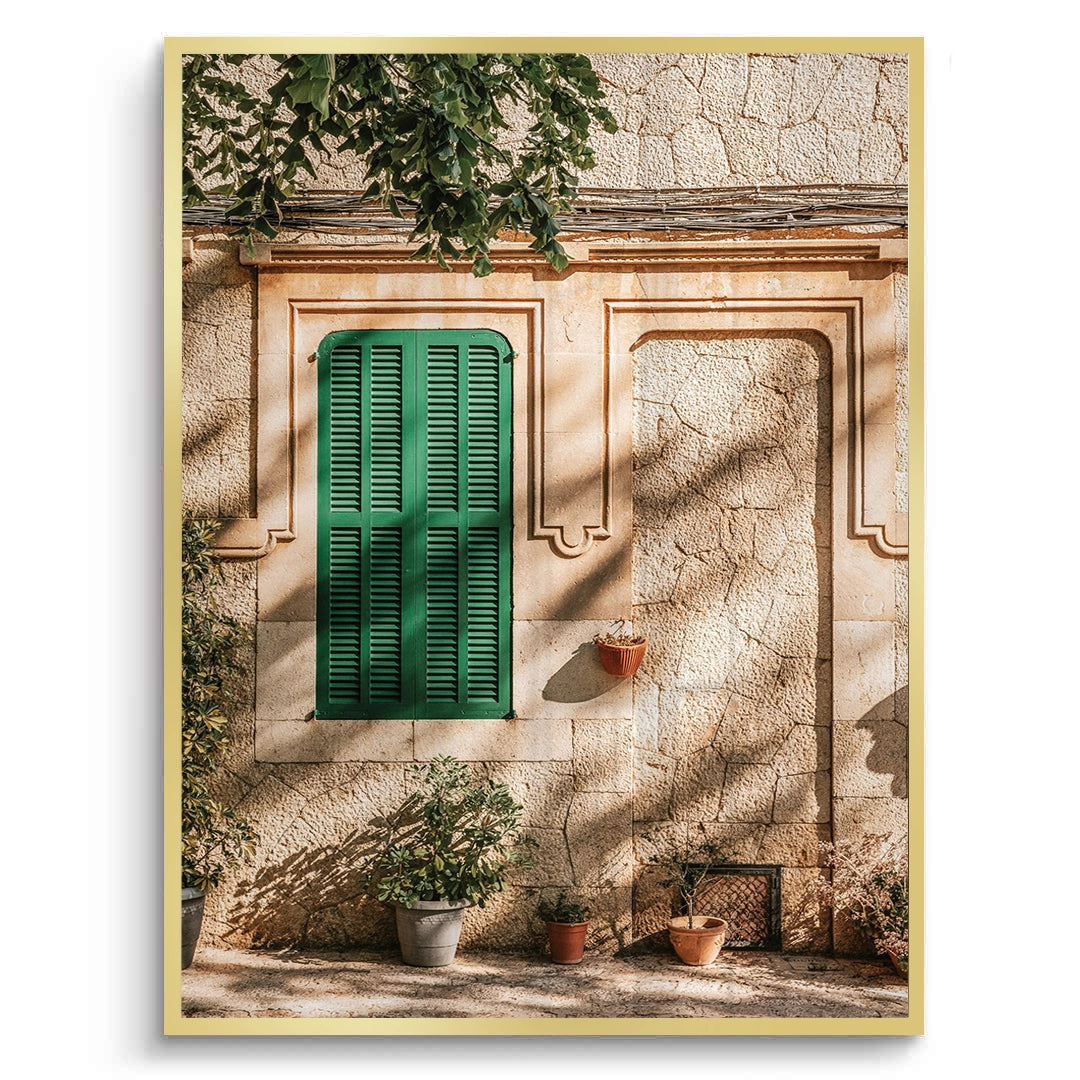 2Mediterranean Green Shutters - Fine Art