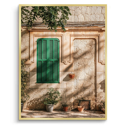 Mediterranean Green Shutters - Fine Art