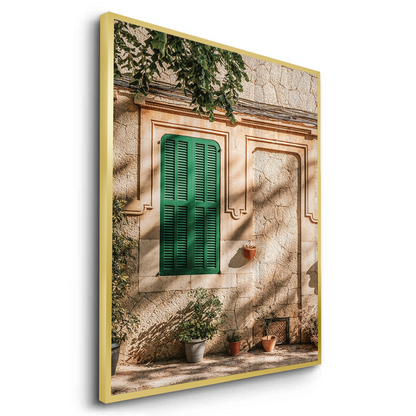 Mediterranean Green Shutters - Fine Art