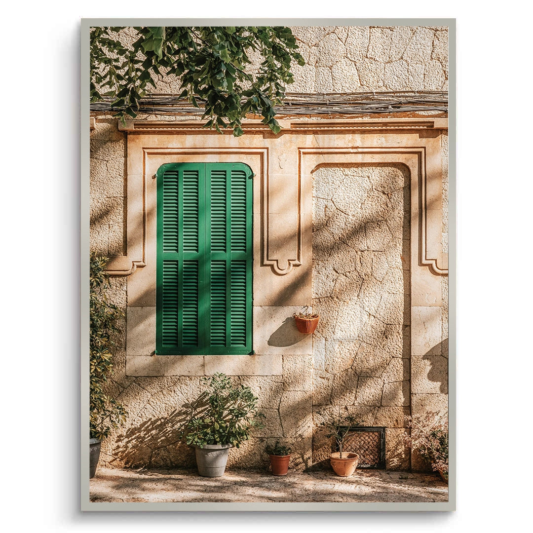 2Mediterranean Green Shutters - Fine Art