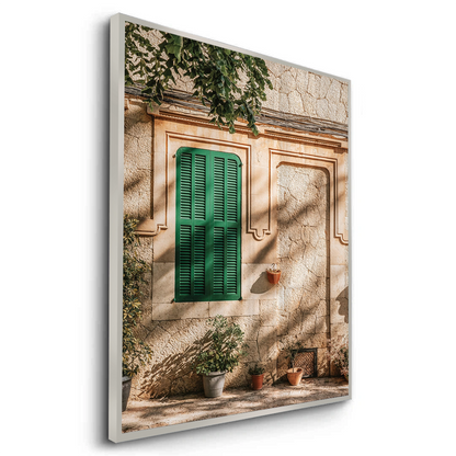 Mediterranean Green Shutters - Fine Art