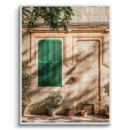 Mediterranean Green Shutters - Fine Art