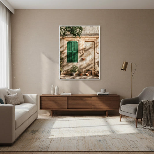 Mediterranean Green Shutters - Fine Art