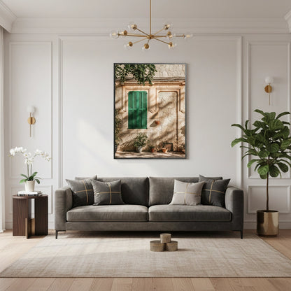 Mediterranean Green Shutters - Fine Art