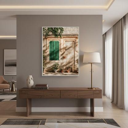 Mediterranean Green Shutters - Fine Art