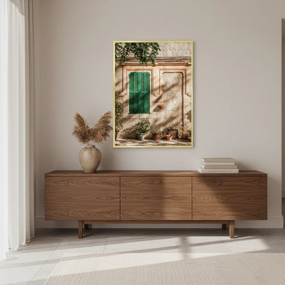Mediterranean Green Shutters - Fine Art