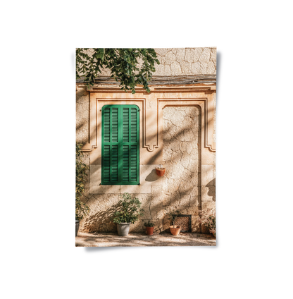 Mediterranean Green Shutters - Poster