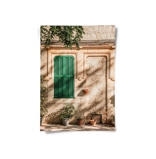Mediterranean Green Shutters - Poster