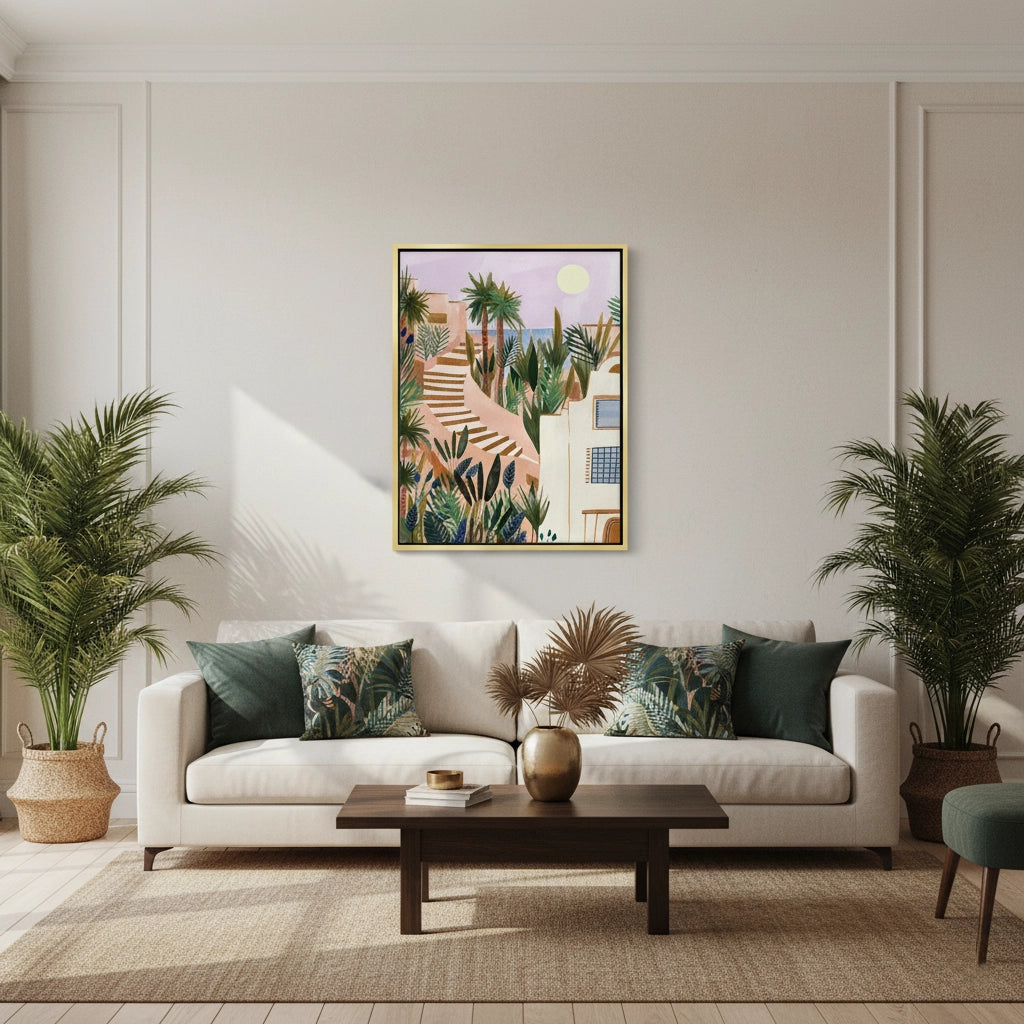 2Mediterranean Terracotta Steps - Canvas