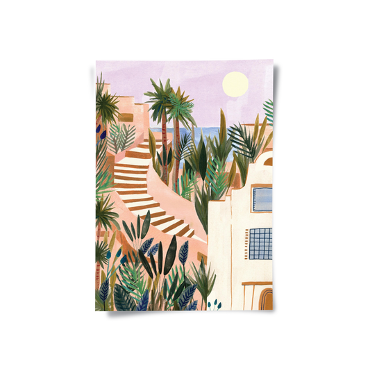 Mediterranean Terracotta Steps - Poster
