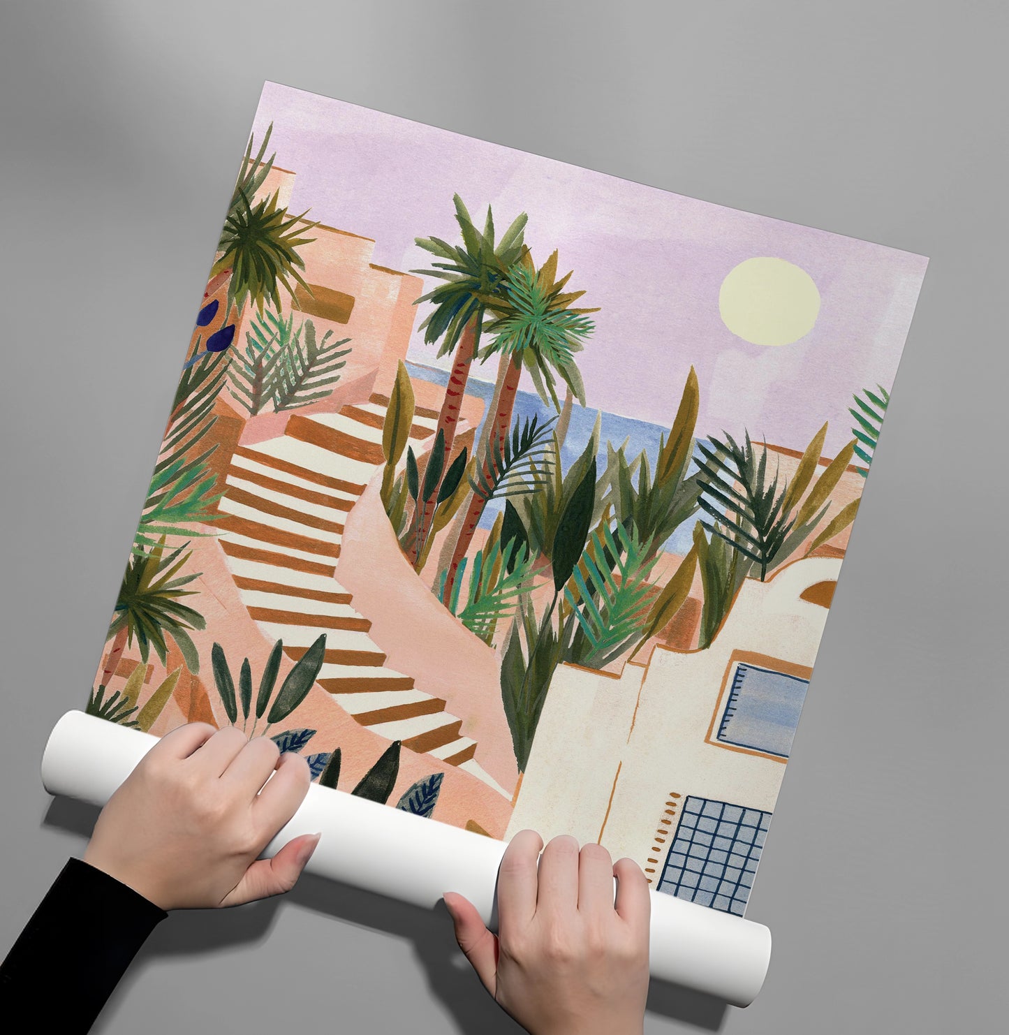 2Mediterranean Terracotta Steps - Poster