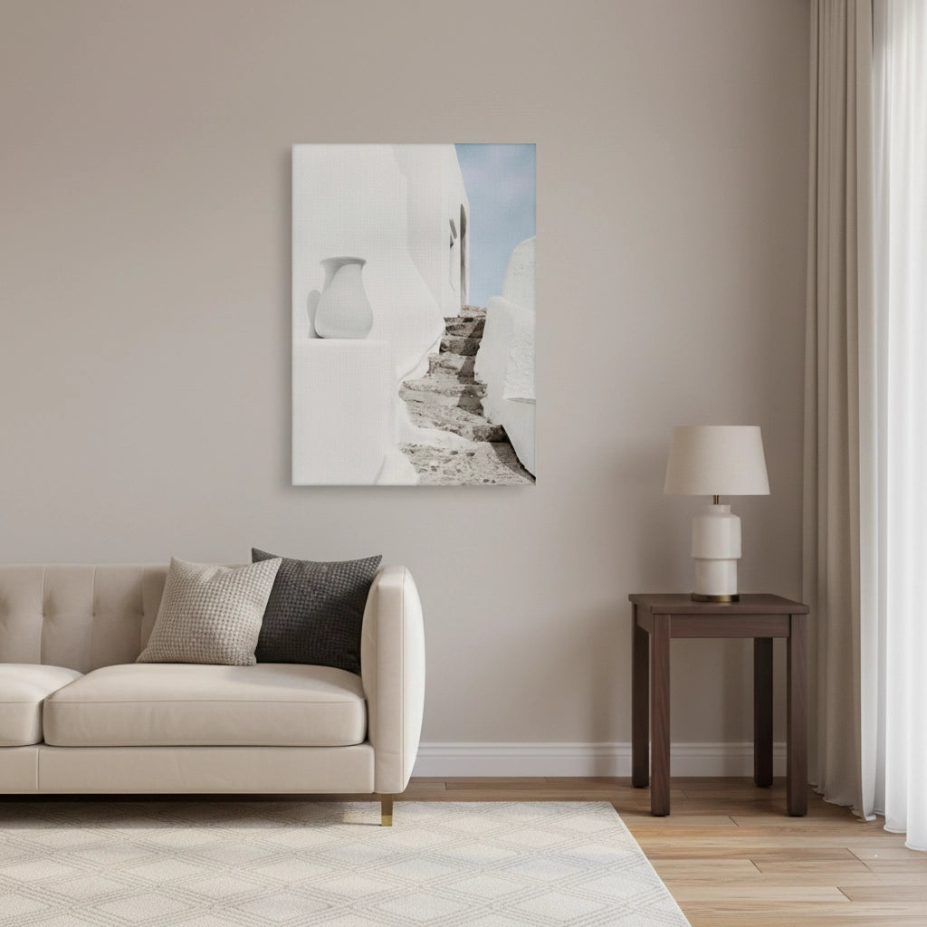 Mediterranean White Alley - Canvas