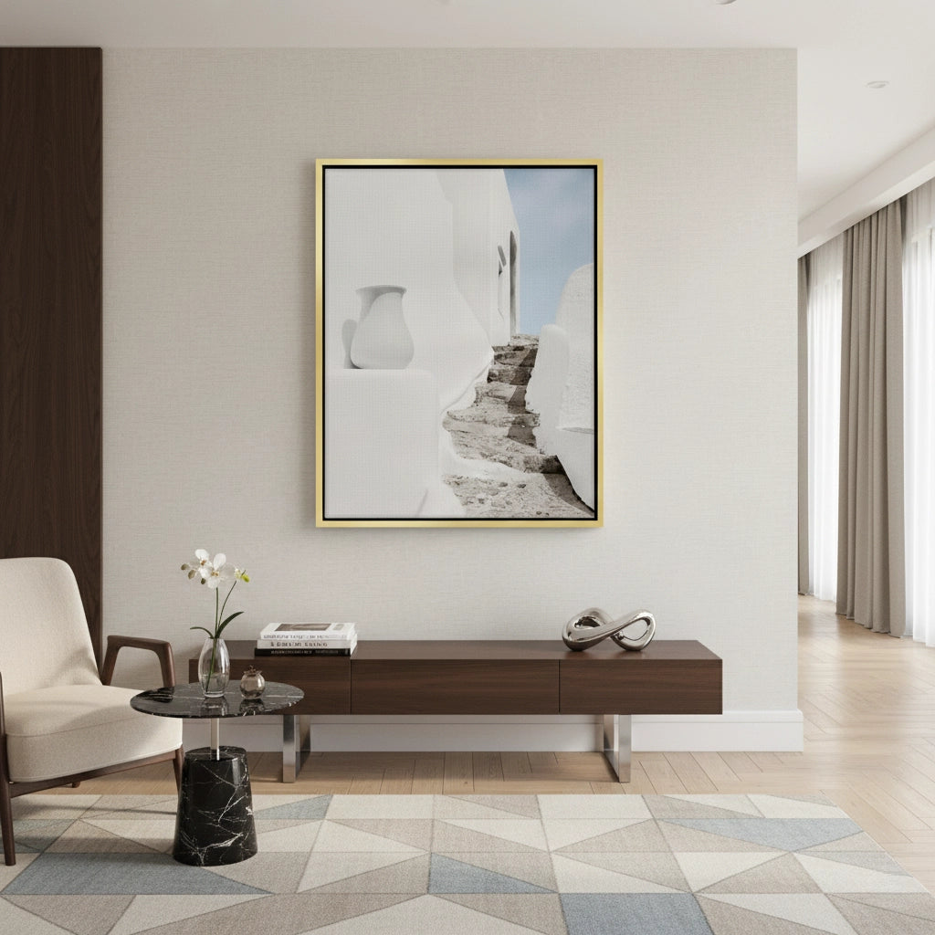 2Mediterranean White Alley - Canvas