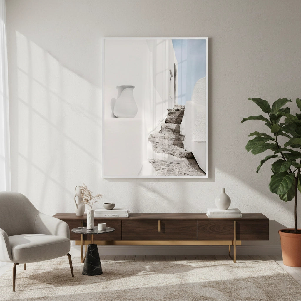Mediterranean White Alley - Fine Art
