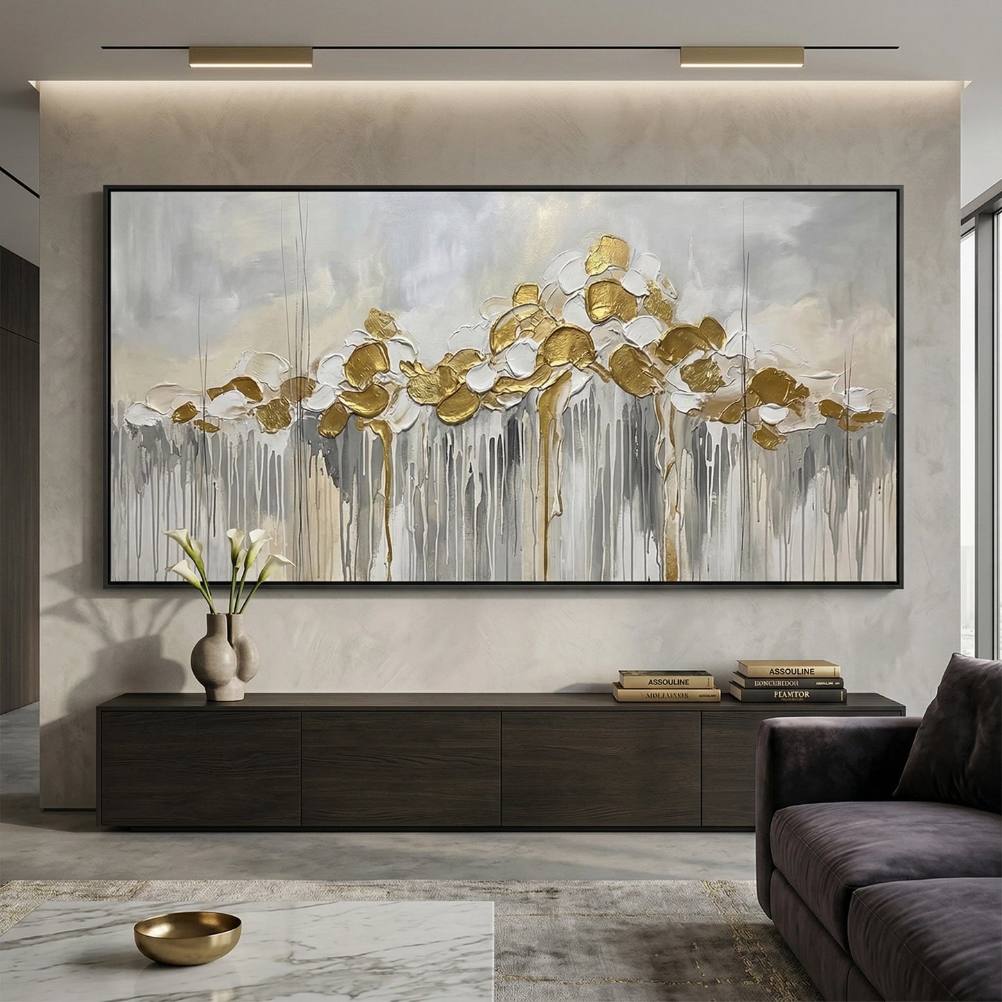 2Metallic Rain Abstract #MRA445