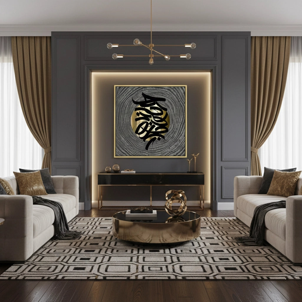 2Metallic Script Flow - Canvas