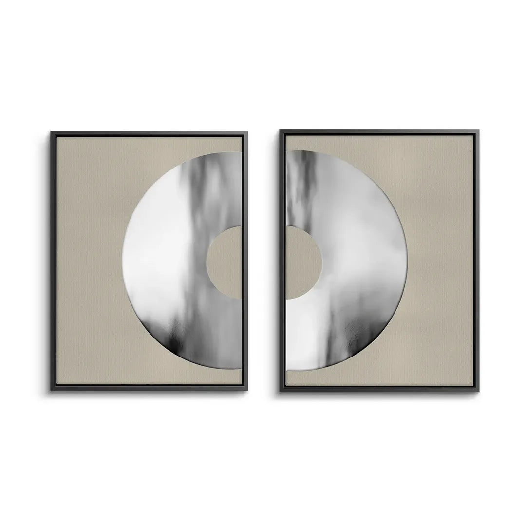 Metallic Split Circle Set of 2 - Canvas - Jasmineart.ae