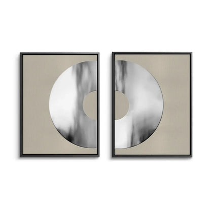 Metallic Split Circle Set of 2 - Canvas